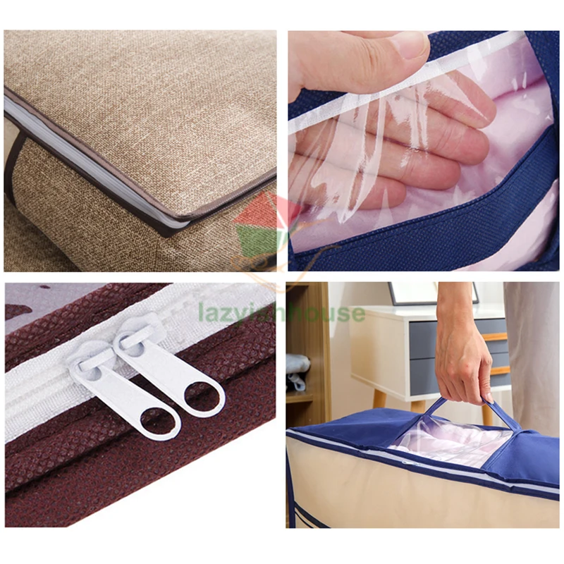 under bed storage quilt blanket clothing clothes foldable storage bag box under bed Bedding underbed storage dorm room organizer 6