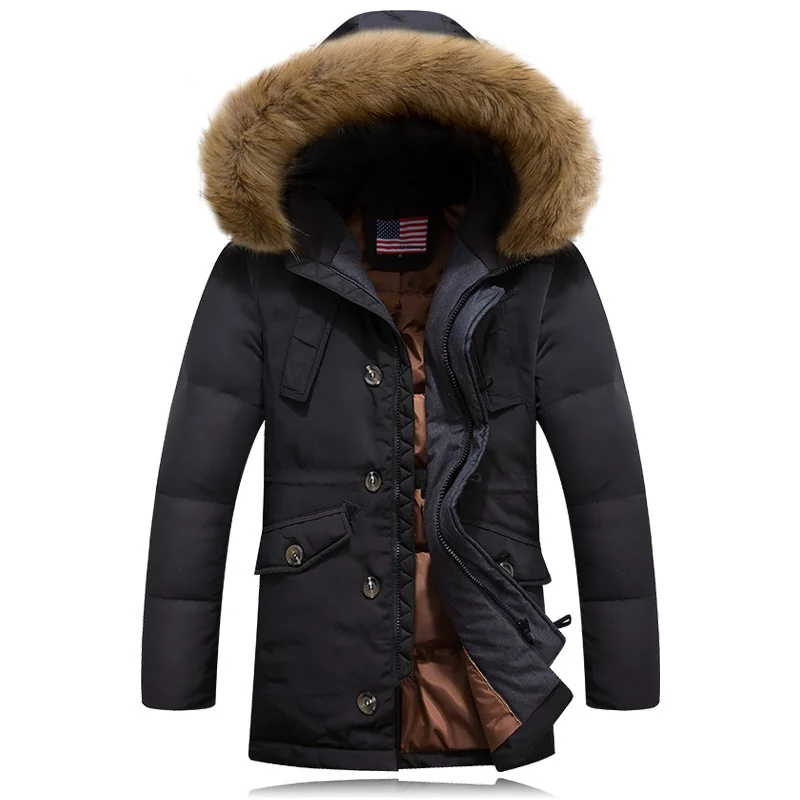 

Canada Goode Winter Jacket Men White Duck Down Jacket Male Parka Medium-long Thickening Fur Hood Parkas Outerwear Jacket Coat