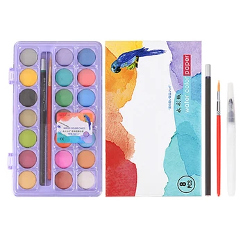 

21 Colors Adults Kids Drawing Beginners Artist Metallic Glitter Watercolor Paint Home Student School Solid Pigment Art Supplies