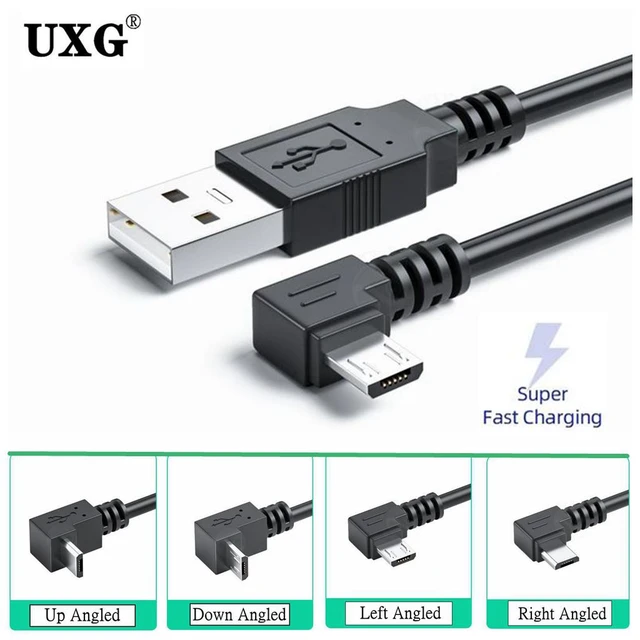 5M 3M Up Down Left Right Angled 90 Degree USB Micro USB Male to