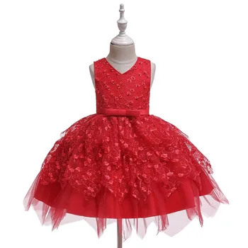 

Elegant Princess Dress A-line Dresses Tutu For Girls Lace Layered Kids Birthday Wedding Party Dress Size 2-5Years Vestidos D30