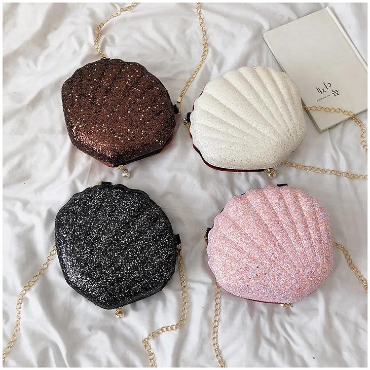 

2020 Spring New Model Small Bag Shell Sequin Single-Shoulder Bag for Women Fashion Trend Cool Messenger Bag