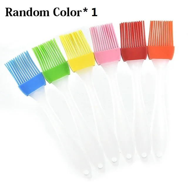 random color 2 In 1 Portable Silicone Oil Brush With Bottle Lecythus Pastry Cake Baking Accessories BBQ Basting Tool Kitchen Cooking Gadgets - Цвет: random color