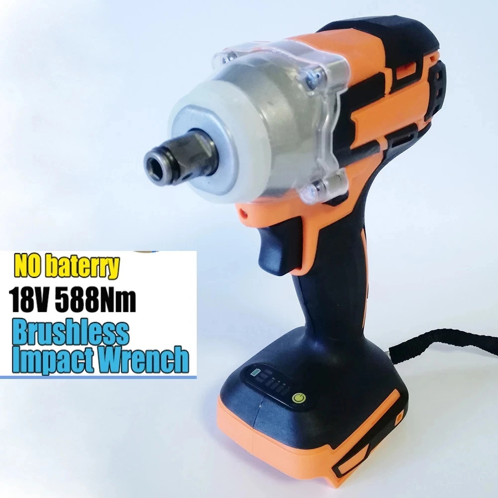 

18V 588N Cordless Impact Wrench Driver Torque 1/2'' Socket Electric Wrench Replacement For Makita Battery Household Car