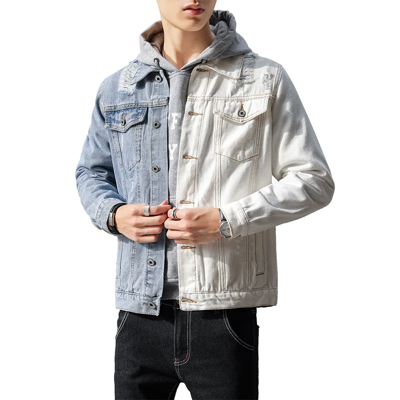 

WAGGIE'S WALKER Spring and Summer New Korean Men's Casual Loose Multi-pocket Color Matching Personality Trend Denim Jacket