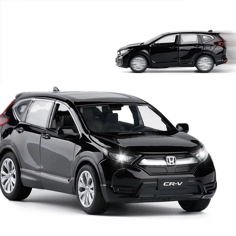 

High simulation 1:32 scale pull back CRV alloy car,6 open door music flash car model toys,metal diecast, free shipping