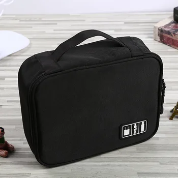 

New Electronic Storage Bag Cationic Polyester Data Cable Storage Bag Multi-Function Digital Bag