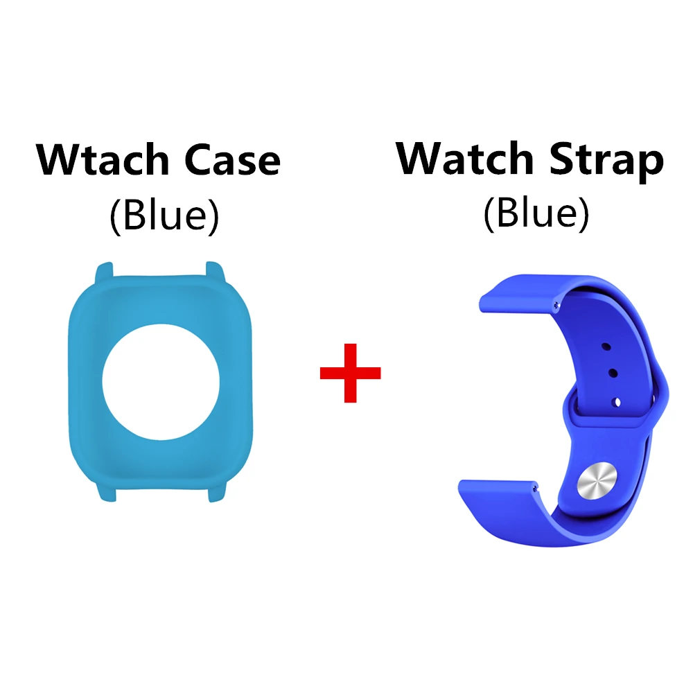 2в1 силиконовый защитный чехол спортивный ремешок для Xiaomi Amazfit Gts Smart Watch Band 20 мм сменный Браслет+ чехол - Цвет: Blue Package