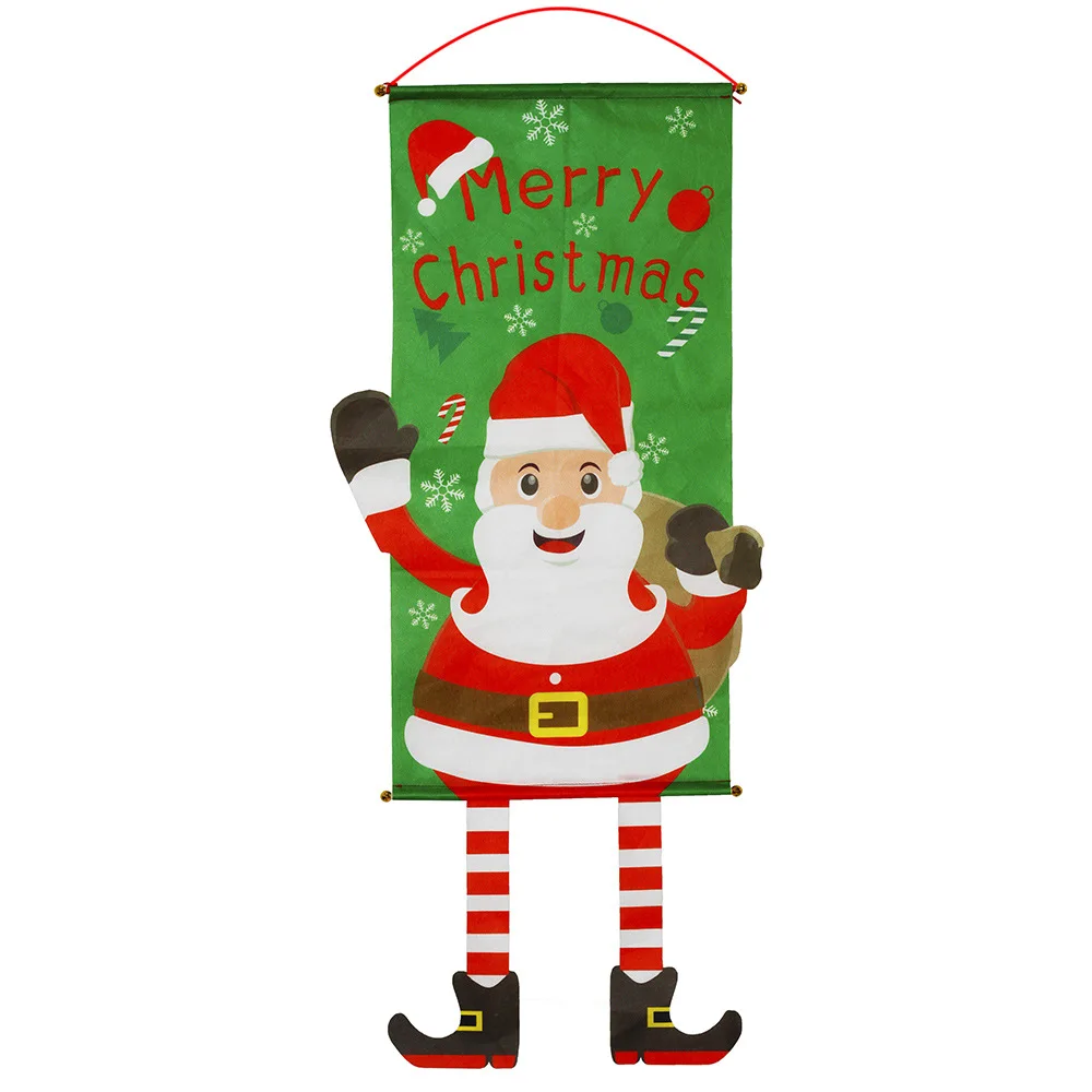 Счастливый год Санта Клаус флаг со снеговиком баннеры мальчики девочки дети дверь окно украшение Рождественский подарок Рождественские вечерние DIY Поставки - Цвет: santa claus