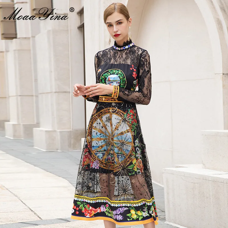 MoaaYina Fashion Designer dress Summer Women's