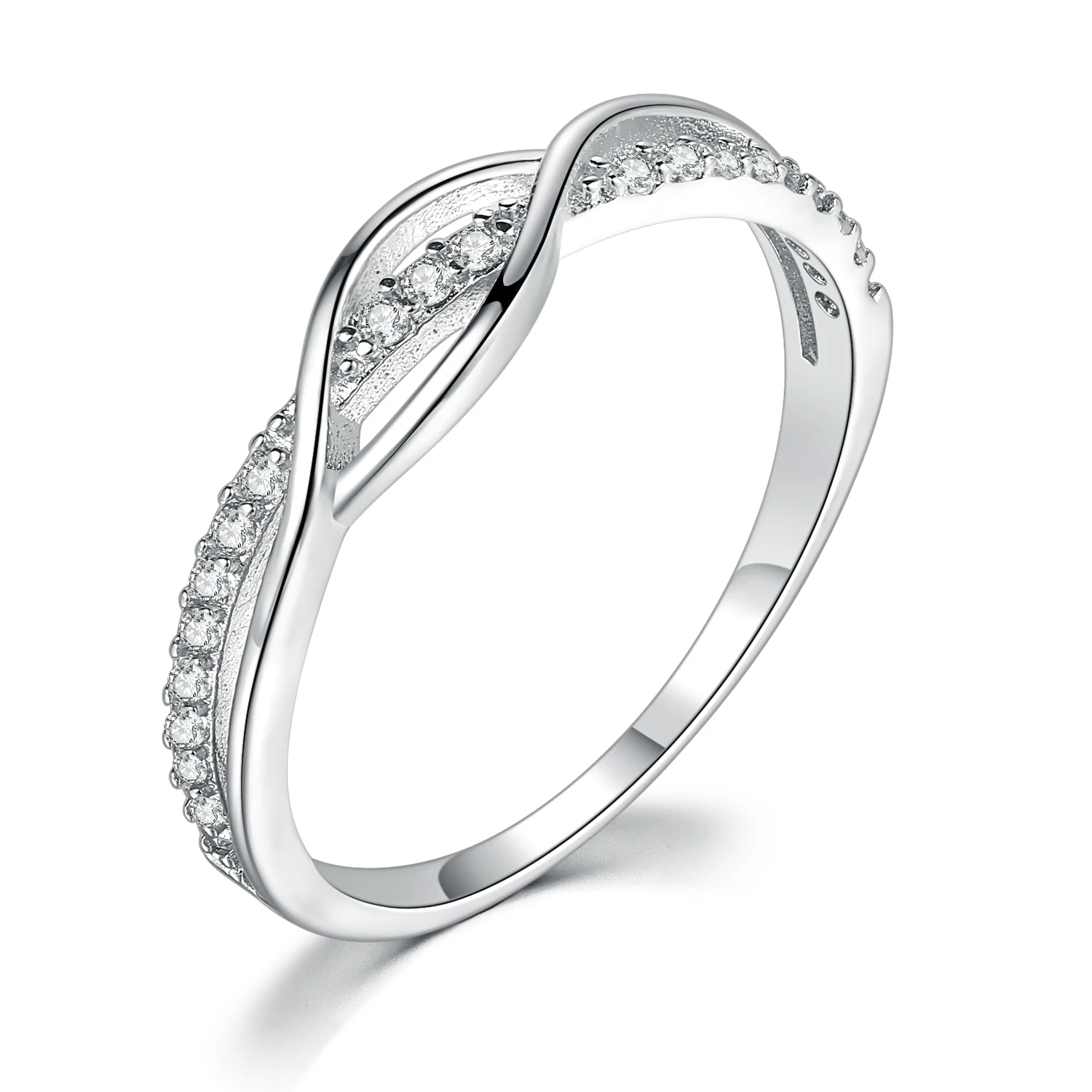 S925 Серебряные Намотки кольца для женщин Свадебные обручальные кольца нежный подарок для девочек модные ювелирные изделия DZR016-17 - Цвет основного камня: DZR017 S925 Silver