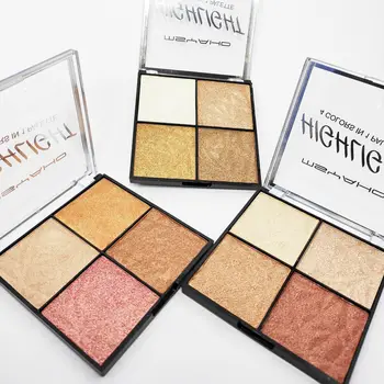 

Givenone 4 Color Makeup Highlighter Palette Bronzer Powder Bright Facial Contour Blush Palette Shimmer Make Up Blusher Highlight