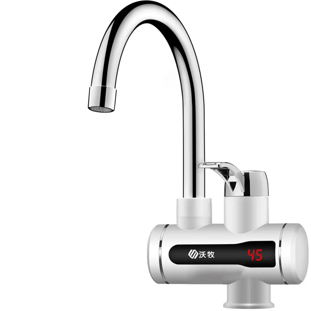 Front Electric Faucet Hot Cold Water Faucet Kitchen Rapid Heating Dual-purpose Electric Water Heater Led Digital Display