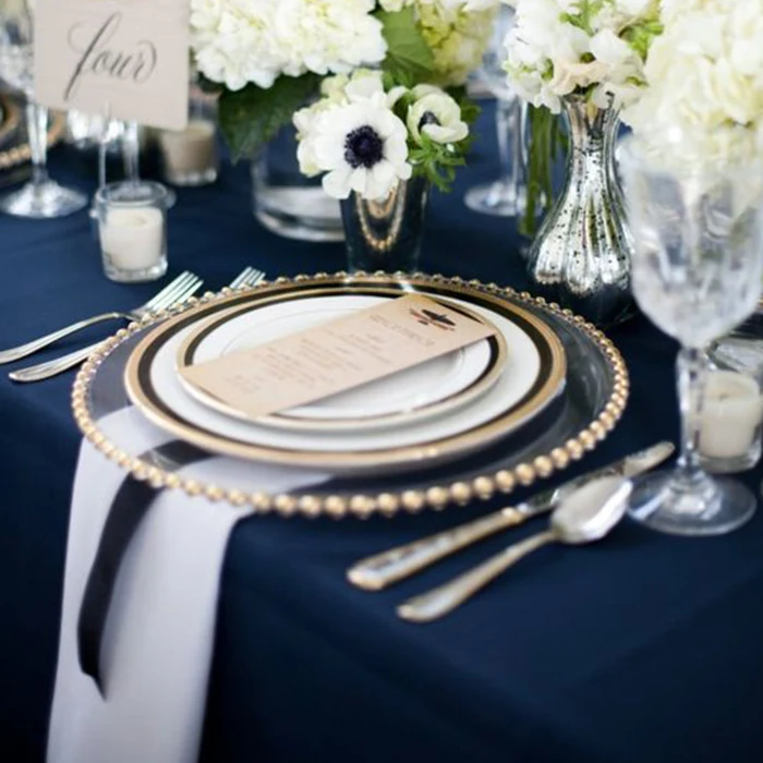 Стеклянная жемчужина Золотая инкрустация посуда стейк тарелка салатник Свадебная вечеринка события