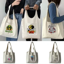 Tote Bag Canvas Bag Women's Shopper Bag Colorful Cobra Print Portable One-shoulder Shopping Bag Eco Bag School Bags Handbag