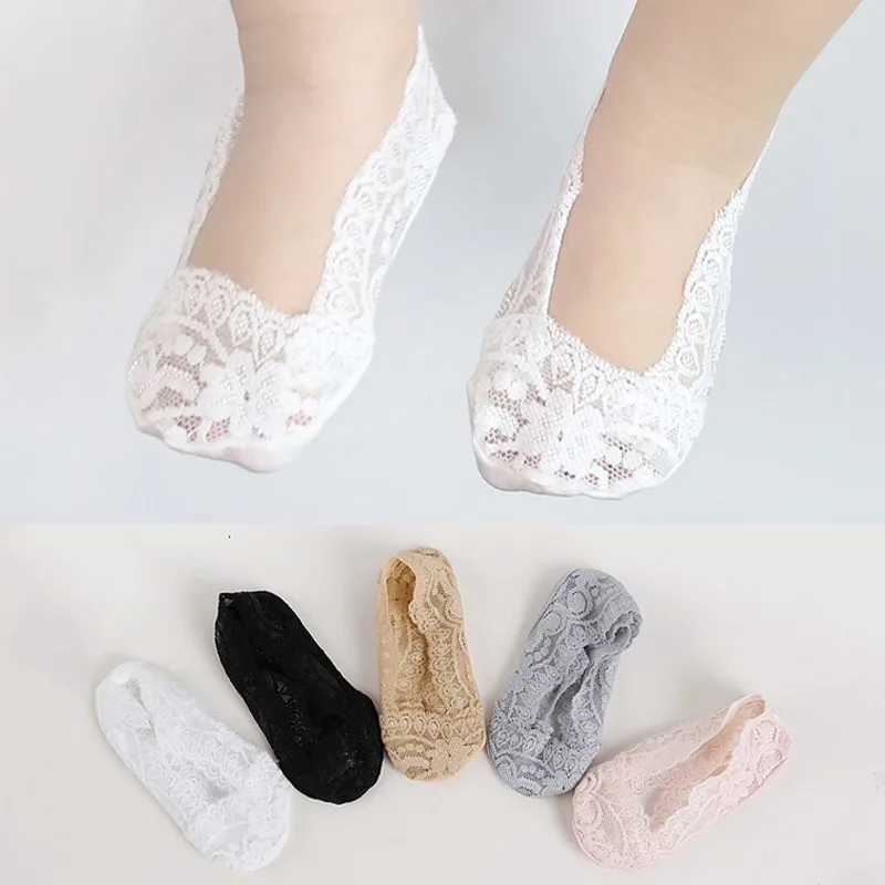 

Cute Newborn Baby Girls Lace Socks Summer Infant Toddler Solid Breathable Invisible Lace Soft Sock Cotton Sock 0-5T