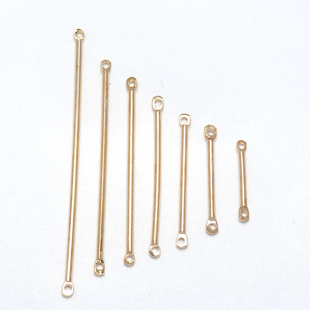 TEHAUX 150pcs S-Shaped Connecting Rod Stick Strip Earring Connectors Copper  Bar Sun Warrior Jewelry Links Charms Real Gold Bars Earring Charms for