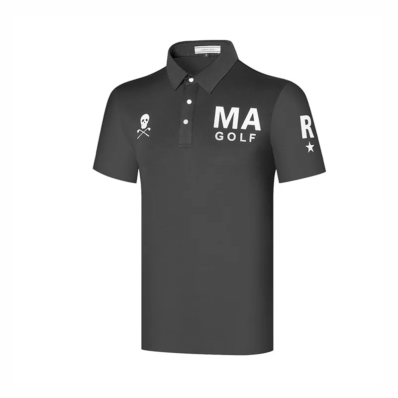 Мужская летняя футболка Поло рубашка Slim-fit быстро сохнет с принтом в виде букв