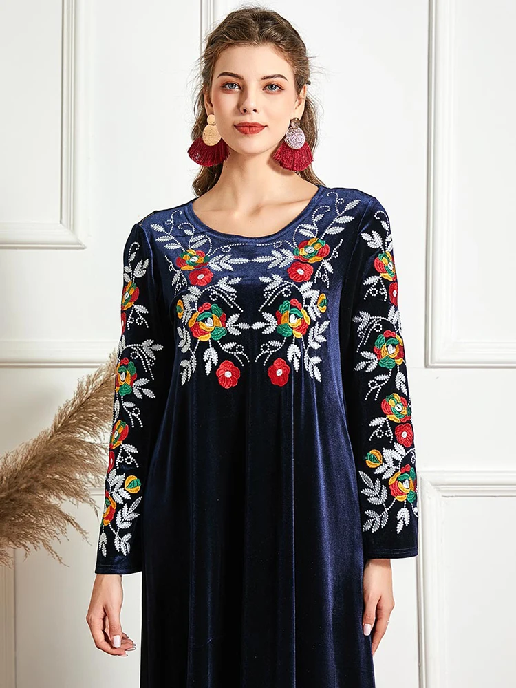 Vestido Longo Plus Size Velvet Abaya Dubai Turkey Islam Moroc Arabic Muslim Hijab Dress For Women Robe Longue Femme Musulmane Vestido Longo Plus Size Velvet Abaya Dubai Turkey Islam Moroc Arabic Muslim Hijab Dress For Women Robe Longue Femme Musulmane