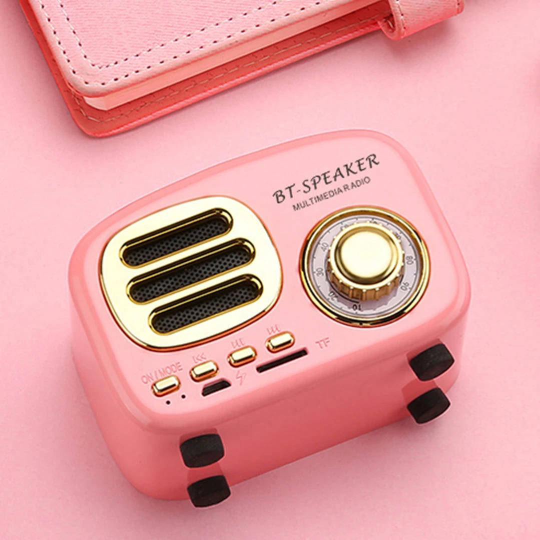 

Free shipping Retro Bluetooth Speaker Mini Creativity Wireless smart chip radio Subwoofer Card phone speaker Independent volume