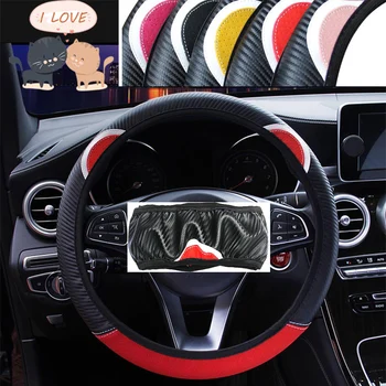 

38cm Cute Skidproof Car Steering Wheel Cover ForVolkswagen VW Passat B6 B5 B7 B8 Golf 4 5 7 6 Polo Opel Astra J H Insignia Corsa