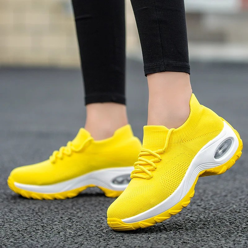 yellow running shoes womens