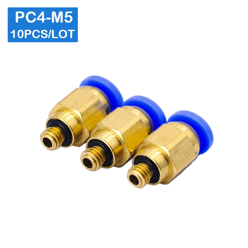 PC4-M5 10 шт. 4 мм прямо через пневматические трубки m5 фитинги. Быстрый штекер резьба через Пневматический Быстрый шарнир