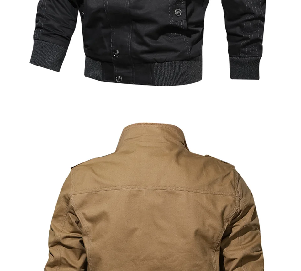 AliExpress Мужская одежда, осенняя куртка, тонкая куртка из чистого хлопка в стиле милитари, большие размеры