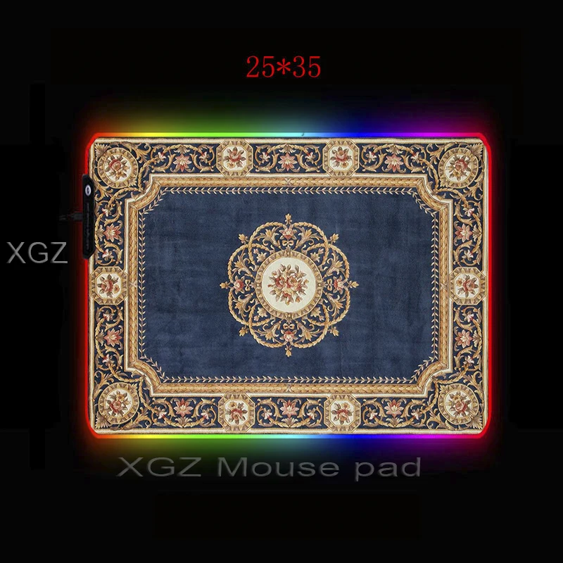 XGZ джинсовый синий и золотой персидский коврик большой RGB коврик для мыши с замком край аниме Офисный Компьютерный стол коврик нескользящий 900x400/800x300