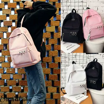 

Women's Girl's Canvas Backpack Travel Rucksack School Satchel Solid Zipper Large Capacity Fashion Travel Sports Backpack