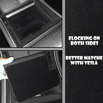 

Black Storage Box 1pc Car Center Console Armrest Organizer Non-slip For Tesla Model 3 2017-2019