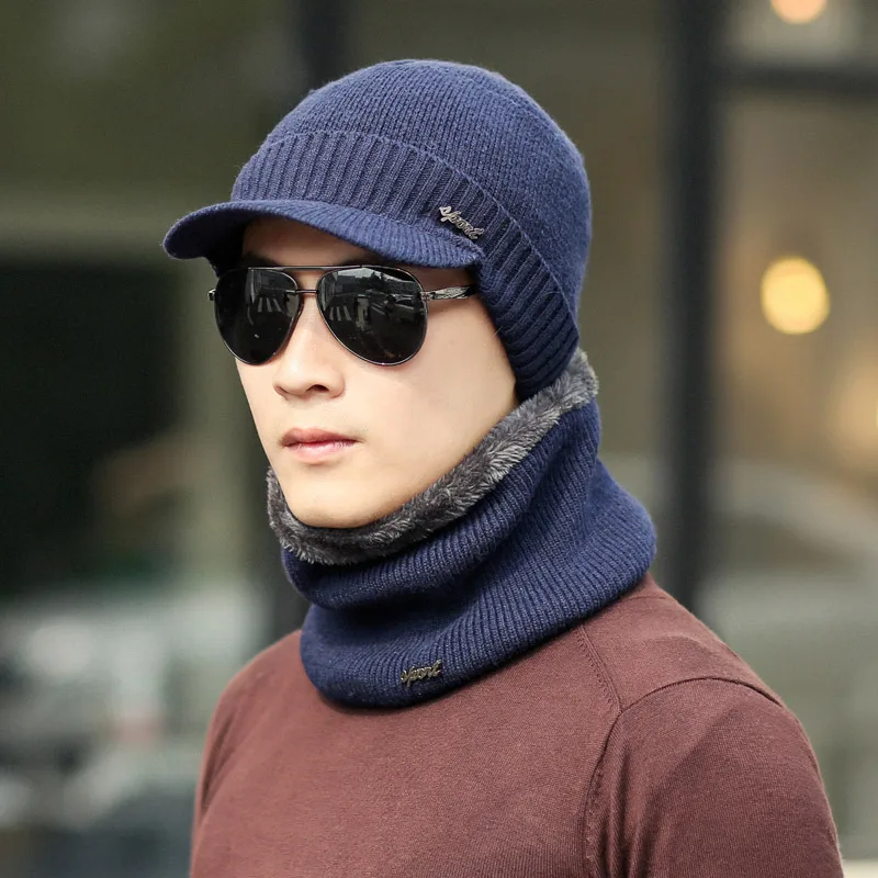 Новинка, зимняя шапка, шарф, набор, Skullies Beanies, шапка, зимние шапочки для мужчин и женщин, шерстяной шарф, шапки, Балаклава, шапка-маска, вязаная шапка