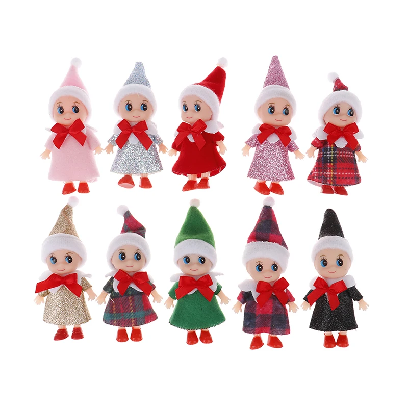 1Pc 9CM Christmas Doll Baby Elves Dolls Movable Arm Leg Elf Dollhouse Toy Halloween Home Decoration | Игрушки и хобби