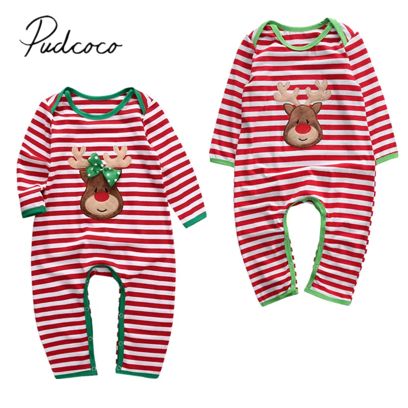 Детский комбинезон в полоску с длинным рукавом и вышивкой | Мать ребенок