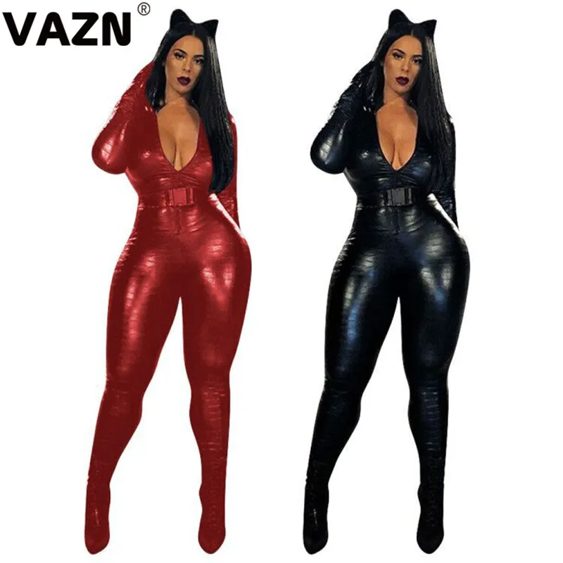 VAZN с принтом Spencil, новинка, хит, модный уличный комбинезон, Повседневный, облегающий, v-образный вырез, капюшон, сексуальные длинные штаны, тонкий длинный комбинезон