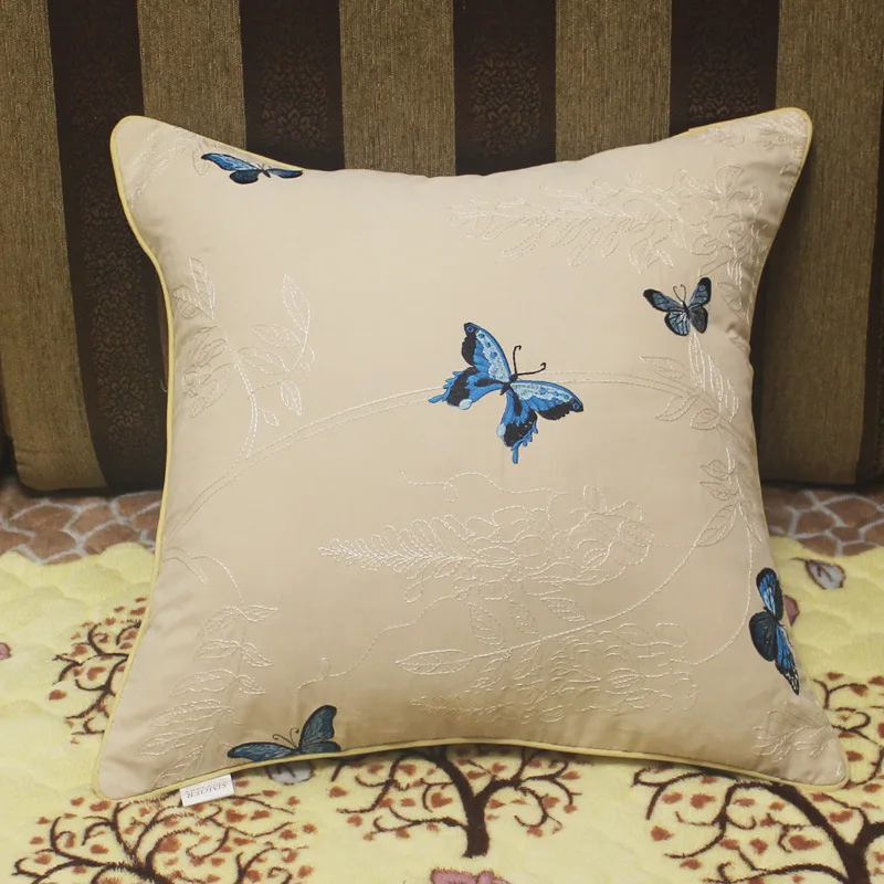 

Luxurious Cushion embroider butterfly Pillow Core Home Decorative European Design Srusader Sofa Bedroom Pillow