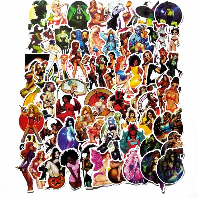 

72Pcs Sexy Devil Girl Sticker for Mobile Phone Skateboard Refrigerator Laptop Car Bicycle Decals Pvc Waterproof Sticker