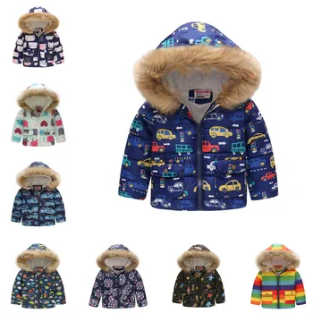 

Girls Winter Clothes Kids Baby Girl Coat Child Boys Printed Jacket Keep Warm Thick Hooded Coats Outerwear Unisex Cotton Clothing