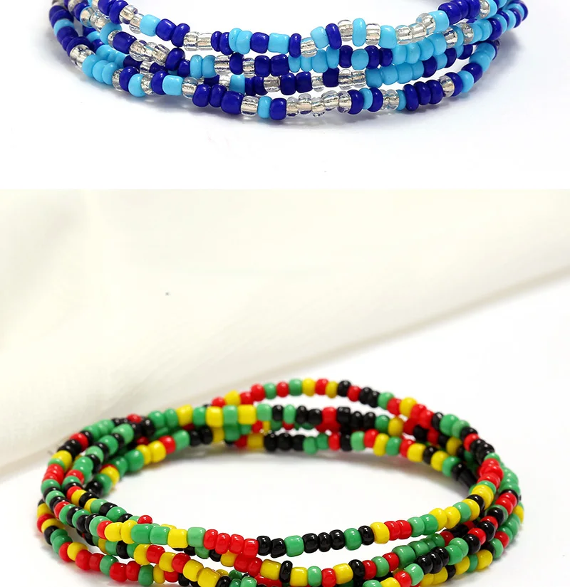 1pc Elastic Waist Bead Chains Summer Body Chains Colorful Belly Beads African Bikini Jewelry Chains for Women and Girls