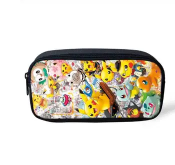 

Kids Pencil Case Pokemon Anime Prints Pattern Students Stationery Box School Supplies Pen Bag Pikachu Design