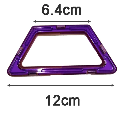 trapezoid 1 шт. Магнитные DIY строительные блоки части строительные игрушки для малышей дизайнерские магнитные игрушки Магнитные модели строительные игрушки - Цвет: trapezoid