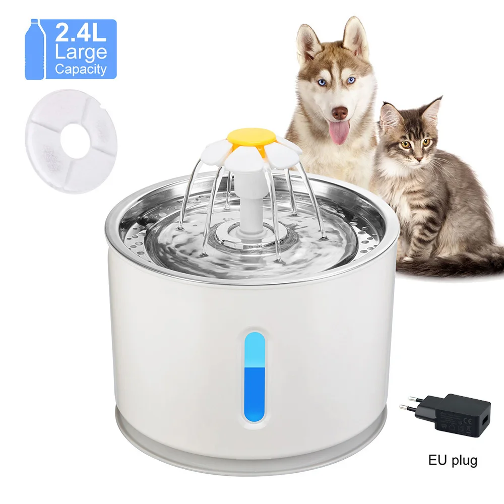 Автоматический фонтан для воды для домашних животных, диспенсер для воды, большая Весенняя Питьевая чаша для кошек, автоматический питательный фильтр для напитков