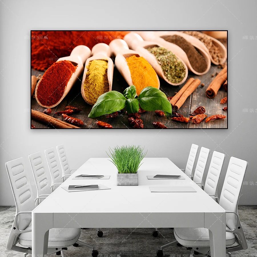 Картина с современными специями постер едой на холсте для кухни ресторана дома