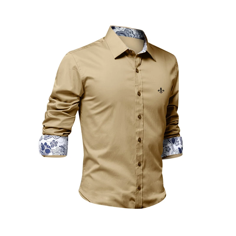 9 цветов Blusa Camisa Social Masculina Dudalina рубашка с длинным рукавом Slim Fit Мужская одежда с цветочным принтом белый мужской плюс размер - Цвет: DCZ2215-YELLOW