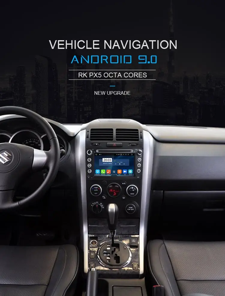 LJDA Android 9,0 автомобильный dvd-плеер для SUZUKI GRAND VITARA 2007-2013 gps Навигация стерео 2 Din автомагнитола 4G+ 64G Мультимедиа DSP