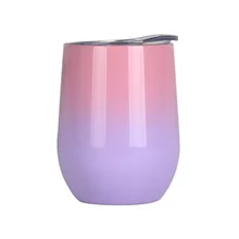 Винные чашки вакуумные на заказ u-образные яйца чашки в виде раковины 12 унций чашка многоцветная нержавеющая сталь вакуумная пивная кружка термос 5