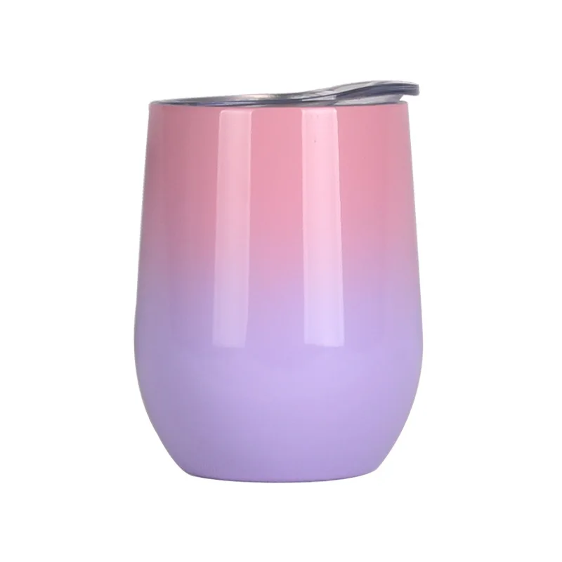 

Wine Cups Vacuum Custom U-shaped Egg Shell Cup 12oz Cup Multicolor Stainess Steel Vacuum Beer Mug Termos Tumbler Thermos 5