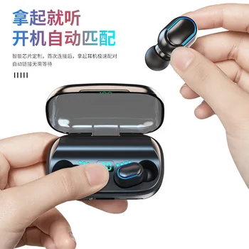 

Black Science and Technology Wireless Bluetooth Headset Number Explicit TWS-T11 in-Ear Dual Handle 5.0 Stereo Bluetooth Headsets