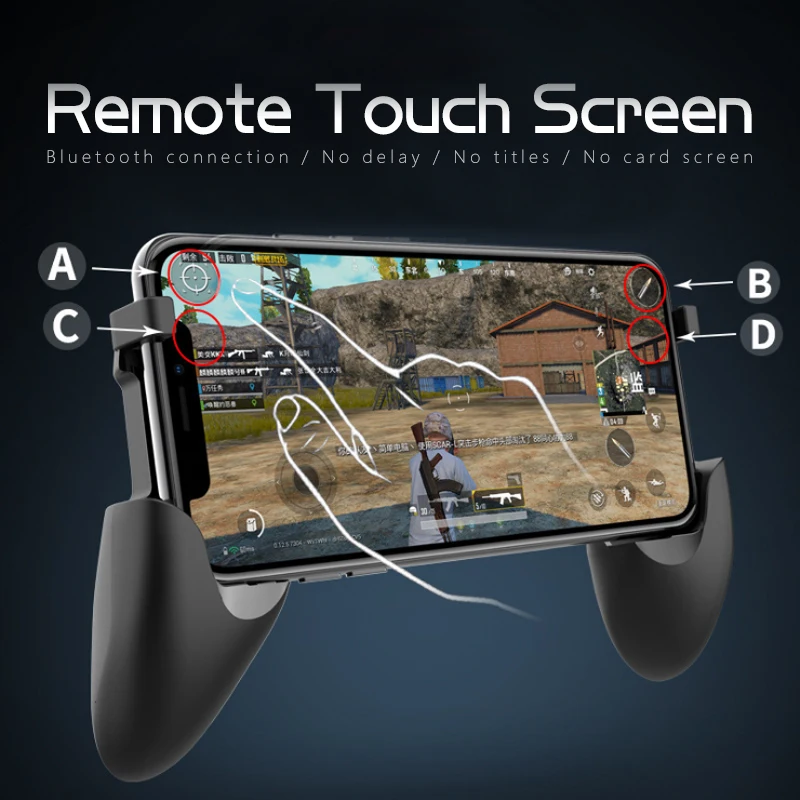  Wireless Bluetooth Rechargable Game Controller For Pubg Gamepad for iPhone iOS 2-in-1 handle and br