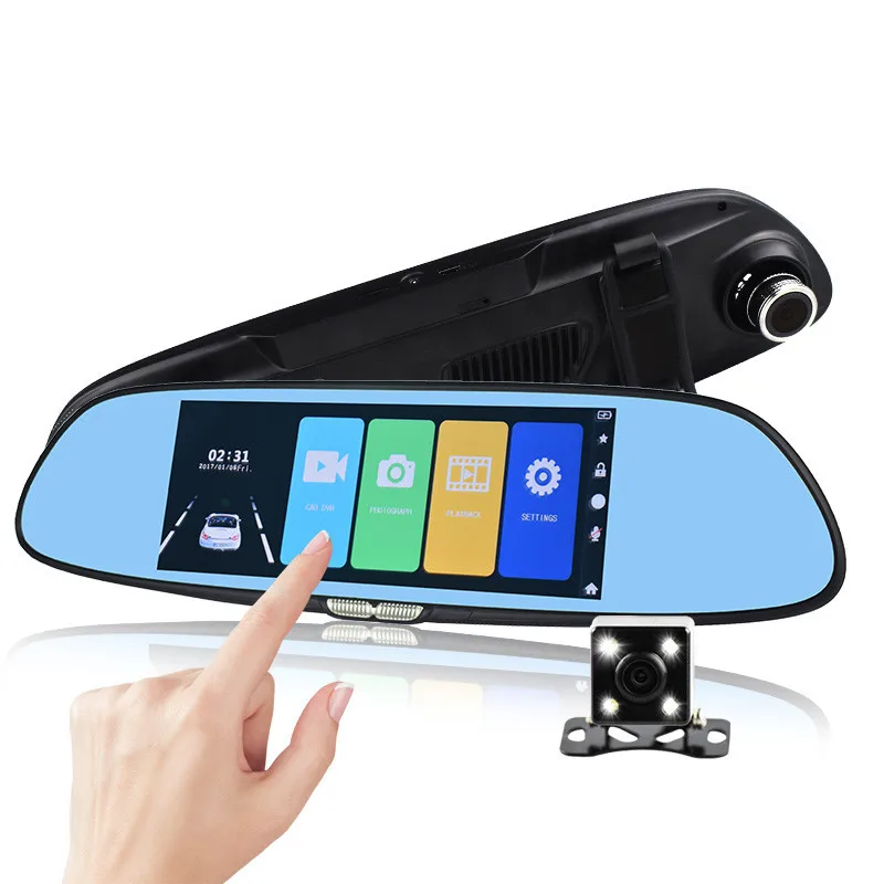 Автомобильный видеорегистратор с сенсорным экраном 7 0 дюйма камера зеркалом